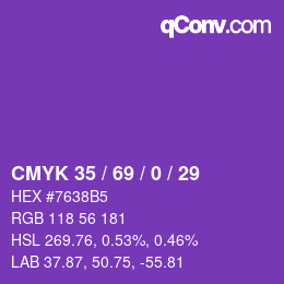 カラーコード: CMYK 35 / 69 / 0 / 29 | qconv.com