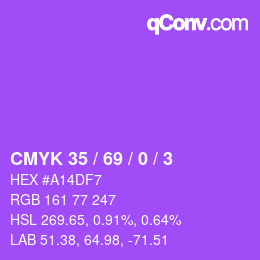 Color code: CMYK 35 / 69 / 0 / 3 | qconv.com