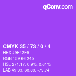 颜色代码: CMYK 35 / 73 / 0 / 4 | qconv.com