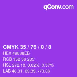 Color code: CMYK 35 / 76 / 0 / 8 | qconv.com