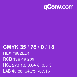 Color code: CMYK 35 / 78 / 0 / 18 | qconv.com