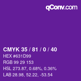 Color code: CMYK 35 / 81 / 0 / 40 | qconv.com