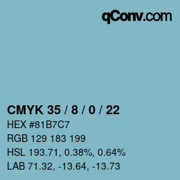 Color code: CMYK 35 / 8 / 0 / 22 | qconv.com