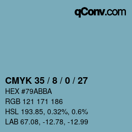 Código de color: CMYK 35 / 8 / 0 / 27 | qconv.com