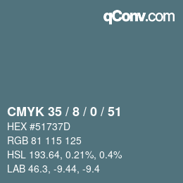 Color code: CMYK 35 / 8 / 0 / 51 | qconv.com
