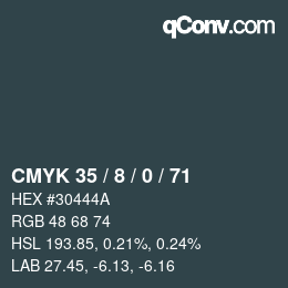Color code: CMYK 35 / 8 / 0 / 71 | qconv.com