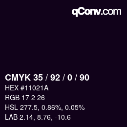 Color code: CMYK 35 / 92 / 0 / 90 | qconv.com