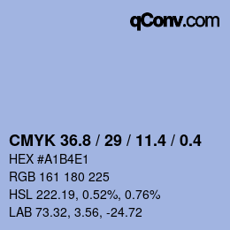 Color code: CMYK 36.8 / 29 / 11.4 / 0.4 | qconv.com
