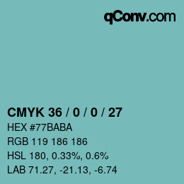 Color code: CMYK 36 / 0 / 0 / 27 | qconv.com
