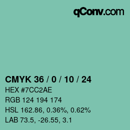 Código de color: CMYK 36 / 0 / 10 / 24 | qconv.com