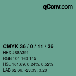 颜色代码: CMYK 36 / 0 / 11 / 36 | qconv.com