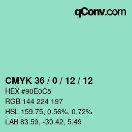 Código de color: CMYK 36 / 0 / 12 / 12 | qconv.com