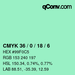 Color code: CMYK 36 / 0 / 18 / 6 | qconv.com