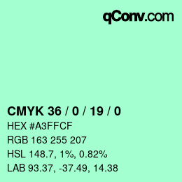 Color code: CMYK 36 / 0 / 19 / 0 | qconv.com