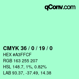 Color code: CMYK 36 / 0 / 19 / 0 | qconv.com