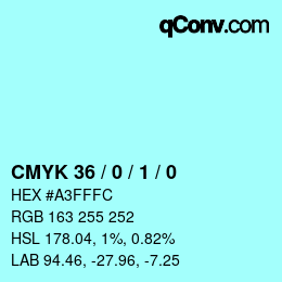 カラーコード: CMYK 36 / 0 / 1 / 0 | qconv.com