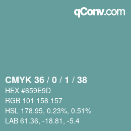Color code: CMYK 36 / 0 / 1 / 38 | qconv.com