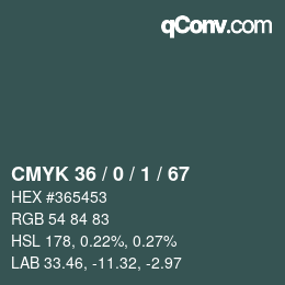Código de color: CMYK 36 / 0 / 1 / 67 | qconv.com