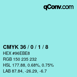 Color code: CMYK 36 / 0 / 1 / 8 | qconv.com