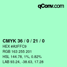 Color code: CMYK 36 / 0 / 21 / 0 | qconv.com