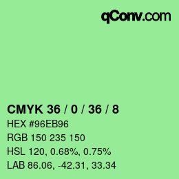 Código de color: CMYK 36 / 0 / 36 / 8 | qconv.com
