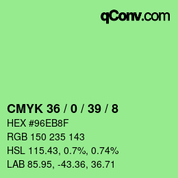 Color code: CMYK 36 / 0 / 39 / 8 | qconv.com