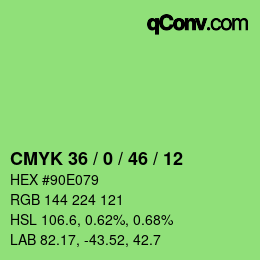 Código de color: CMYK 36 / 0 / 46 / 12 | qconv.com
