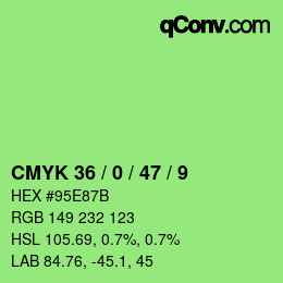 Color code: CMYK 36 / 0 / 47 / 9 | qconv.com