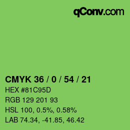 Código de color: CMYK 36 / 0 / 54 / 21 | qconv.com