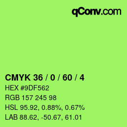 Color code: CMYK 36 / 0 / 60 / 4 | qconv.com