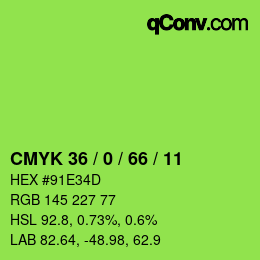 Código de color: CMYK 36 / 0 / 66 / 11 | qconv.com