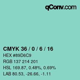 Código de color: CMYK 36 / 0 / 6 / 16 | qconv.com