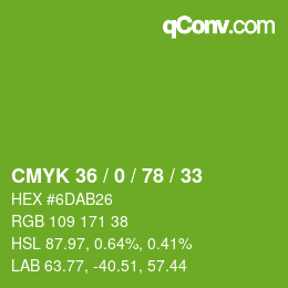 Color code: CMYK 36 / 0 / 78 / 33 | qconv.com
