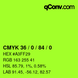 Color code: CMYK 36 / 0 / 84 / 0 | qconv.com