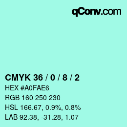 Color code: CMYK 36 / 0 / 8 / 2 | qconv.com