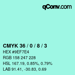 Color code: CMYK 36 / 0 / 8 / 3 | qconv.com