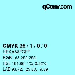 Color code: CMYK 36 / 1 / 0 / 0 | qconv.com