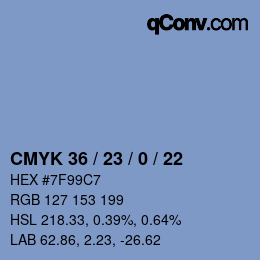 Código de color: CMYK 36 / 23 / 0 / 22 | qconv.com