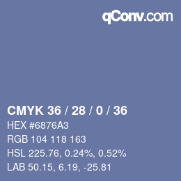 Color code: CMYK 36 / 28 / 0 / 36 | qconv.com