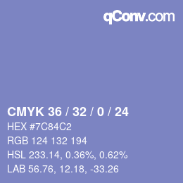 Color code: CMYK 36 / 32 / 0 / 24 | qconv.com