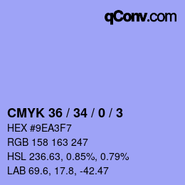 Color code: CMYK 36 / 34 / 0 / 3 | qconv.com