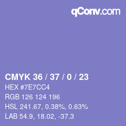 Color code: CMYK 36 / 37 / 0 / 23 | qconv.com