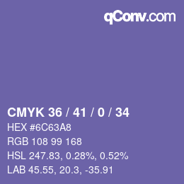 Color code: CMYK 36 / 41 / 0 / 34 | qconv.com