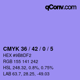 Color code: CMYK 36 / 42 / 0 / 5 | qconv.com