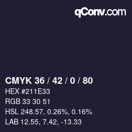 Color code: CMYK 36 / 42 / 0 / 80 | qconv.com