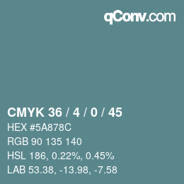 Color code: CMYK 36 / 4 / 0 / 45 | qconv.com