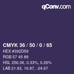 カラーコード: CMYK 36 / 50 / 0 / 65 | qconv.com