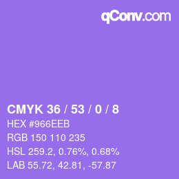 Color code: CMYK 36 / 53 / 0 / 8 | qconv.com