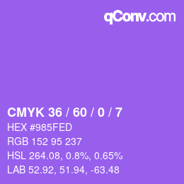 カラーコード: CMYK 36 / 60 / 0 / 7 | qconv.com