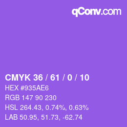 カラーコード: CMYK 36 / 61 / 0 / 10 | qconv.com